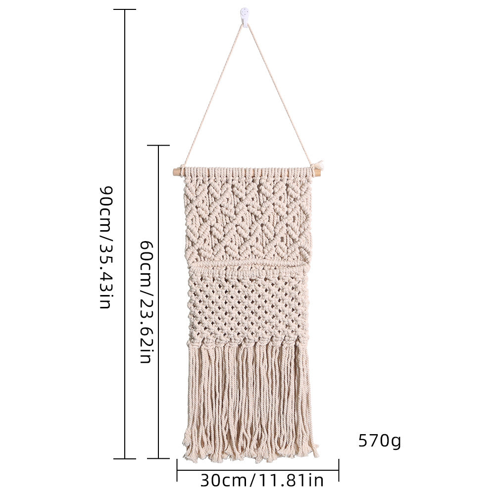 Artistic Macrame Wall Decor with Beautiful Fringe Decoration | Thrascher