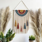 Artistic Macrame Wall Hanging with Colorful Tassels and Decorative Elements | Thrascher