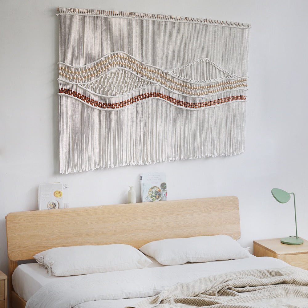 Artistic Macrame Wall Hanging with Elegant Wave Patterns | Thrascher