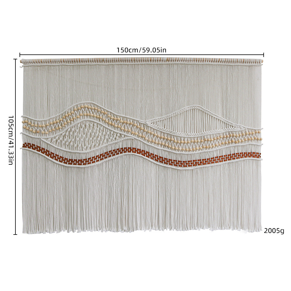 Artistic Macrame Wall Hanging with Elegant Wave Patterns | Thrascher
