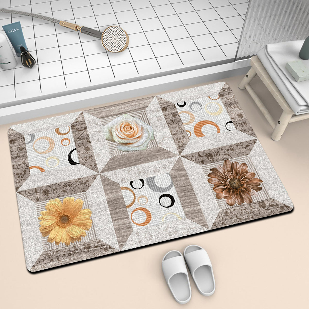 Artistic Mosaic Bath Mat | Thrascher