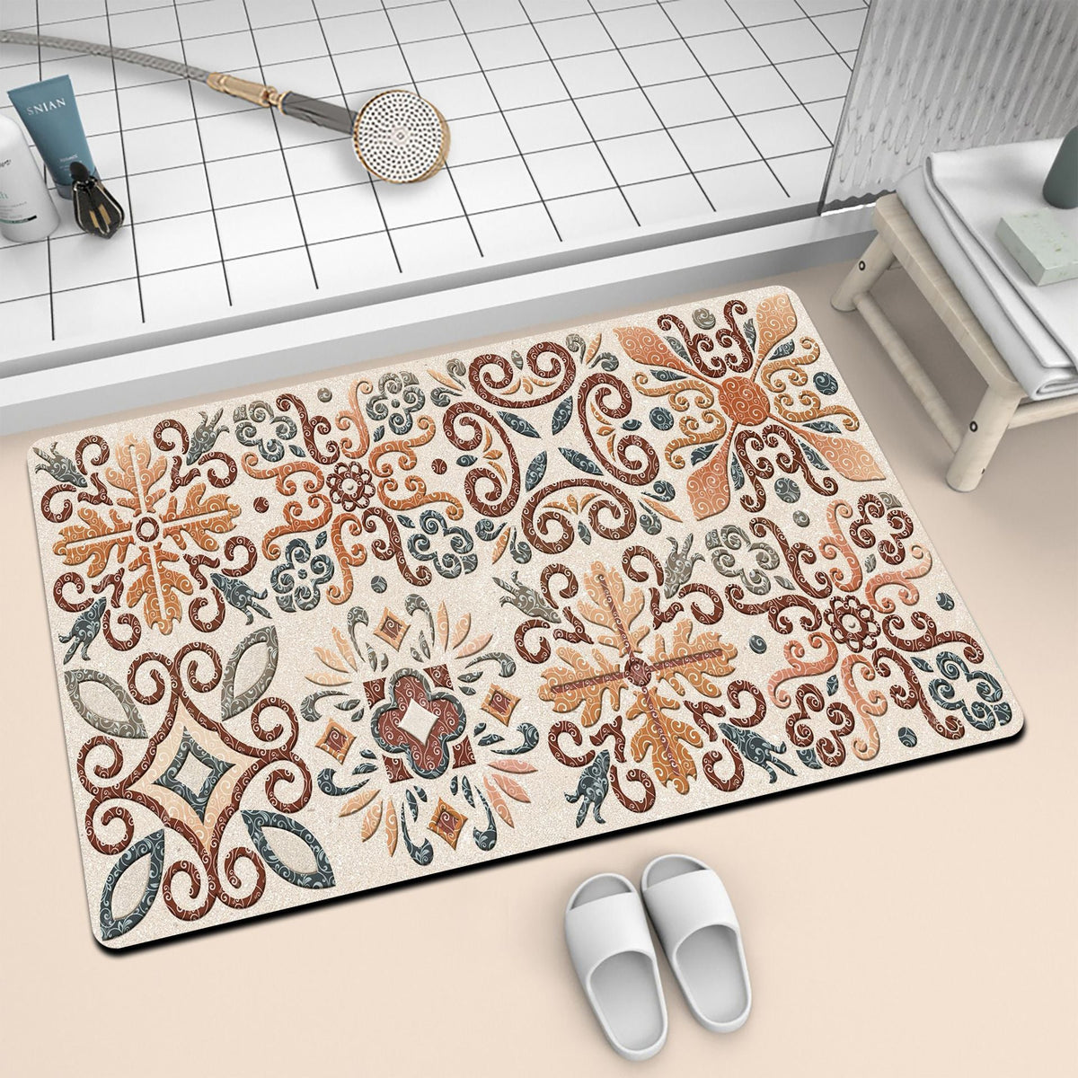 Artistic Mosaic Bath Mat | Thrascher