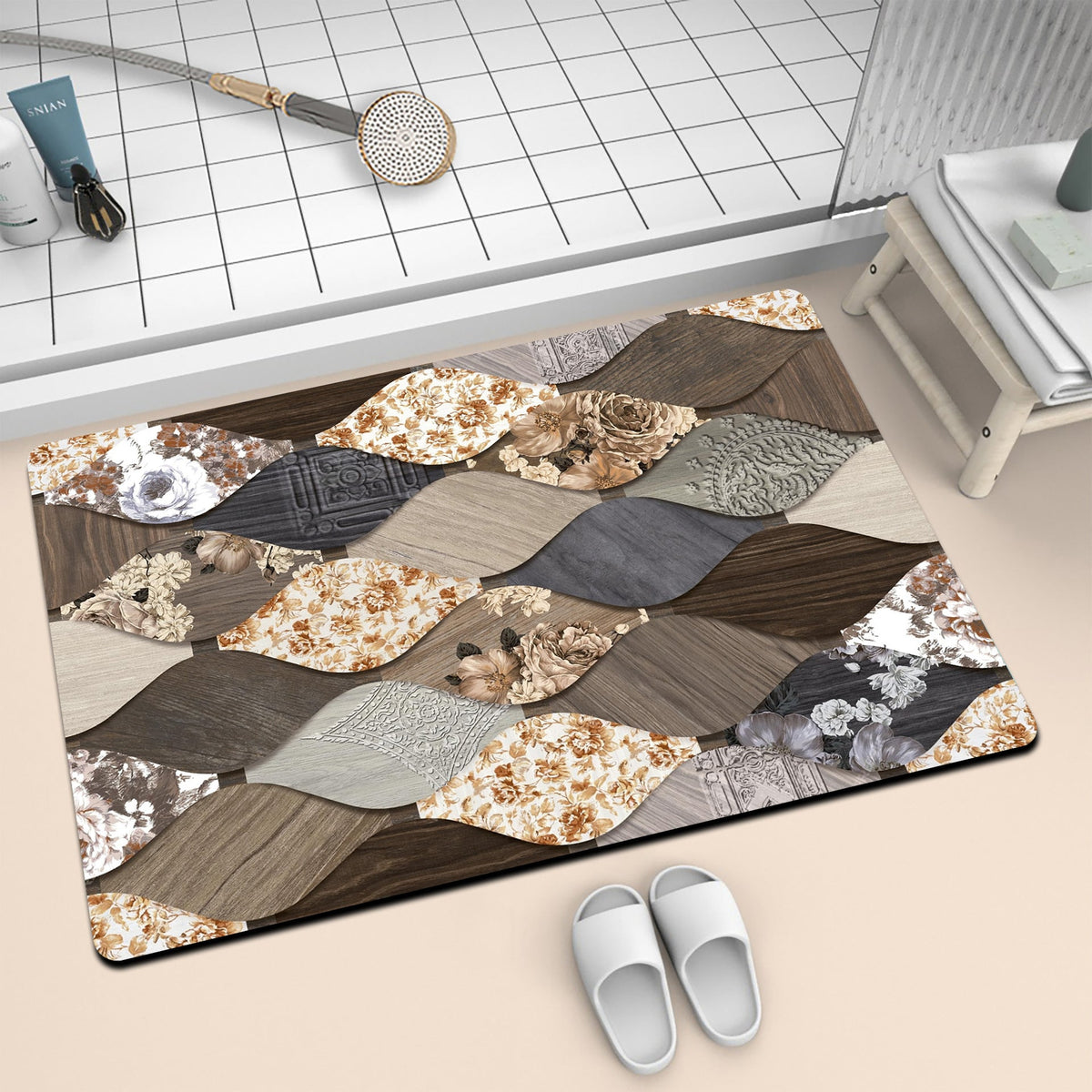 Artistic Mosaic Bath Mat | Thrascher