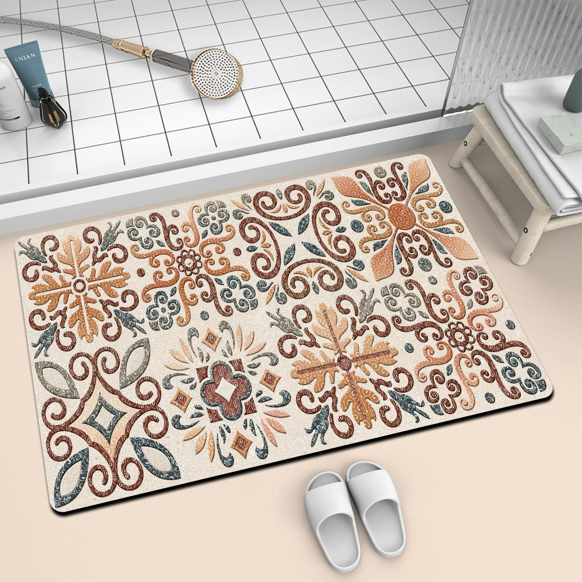 Artistic Mosaic Bath Mat | Thrascher
