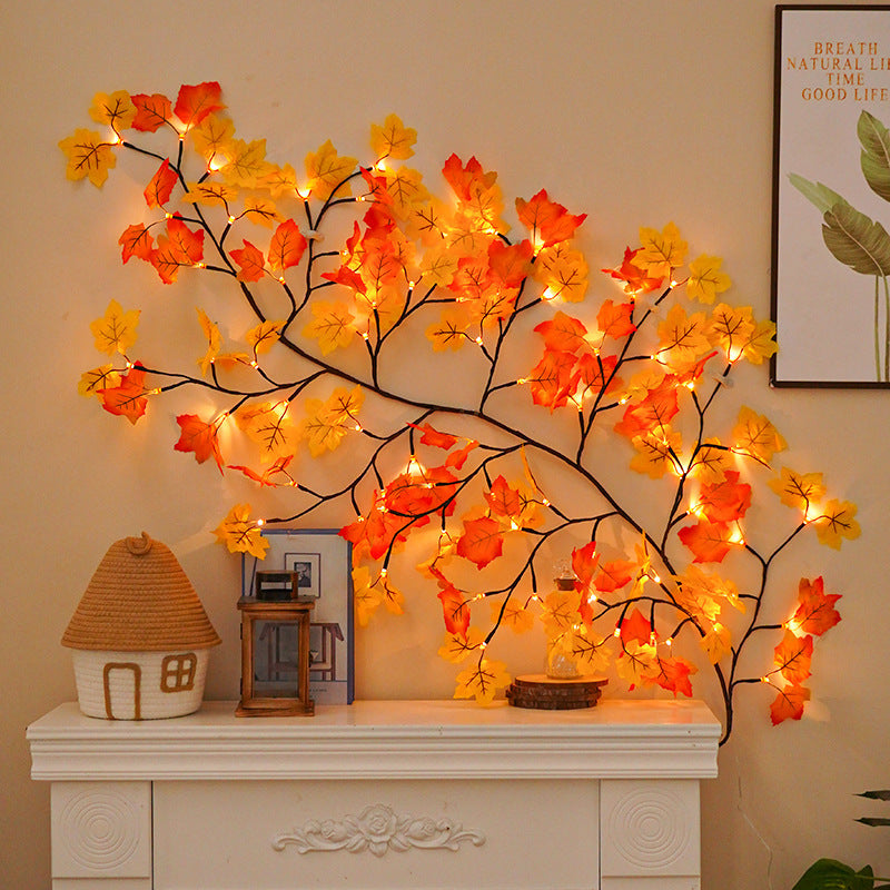 Autumn Decorative LED Maple Leaf Wall Garland | Thrascher