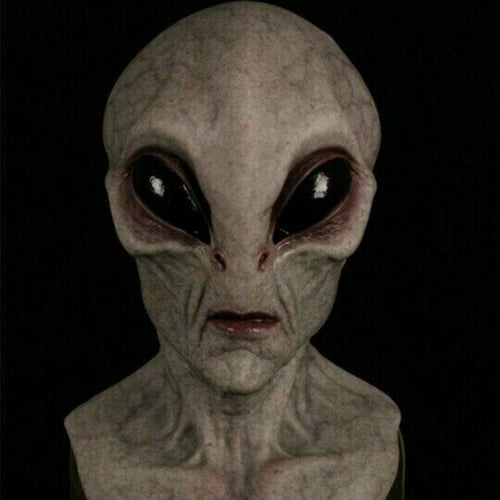 Realistic Alien Mask, Latex and Silicone, 53–61 cm for Halloween and Cosplay