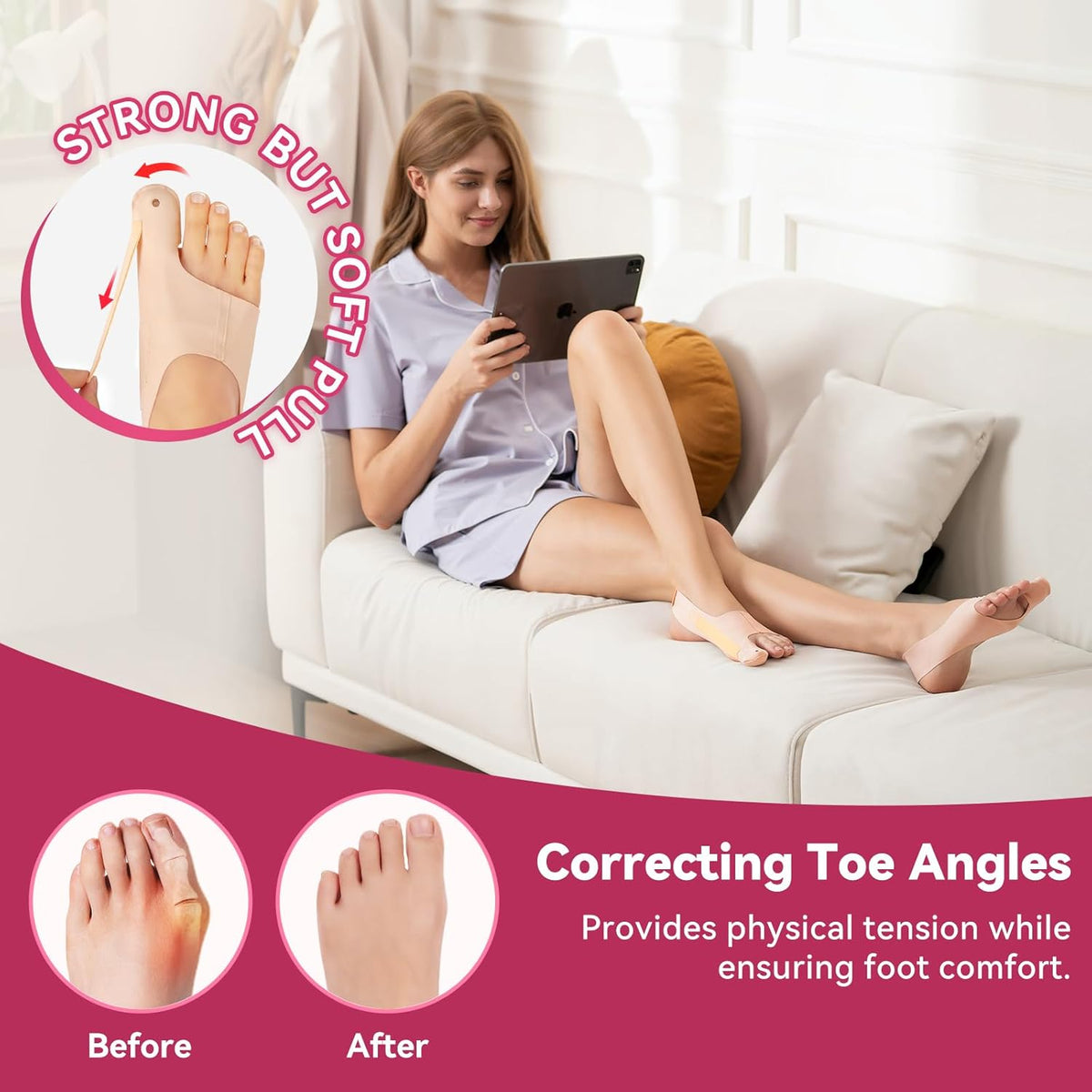Hallux Valgus Foot Brace with Adjustable Side and Heel Straps
