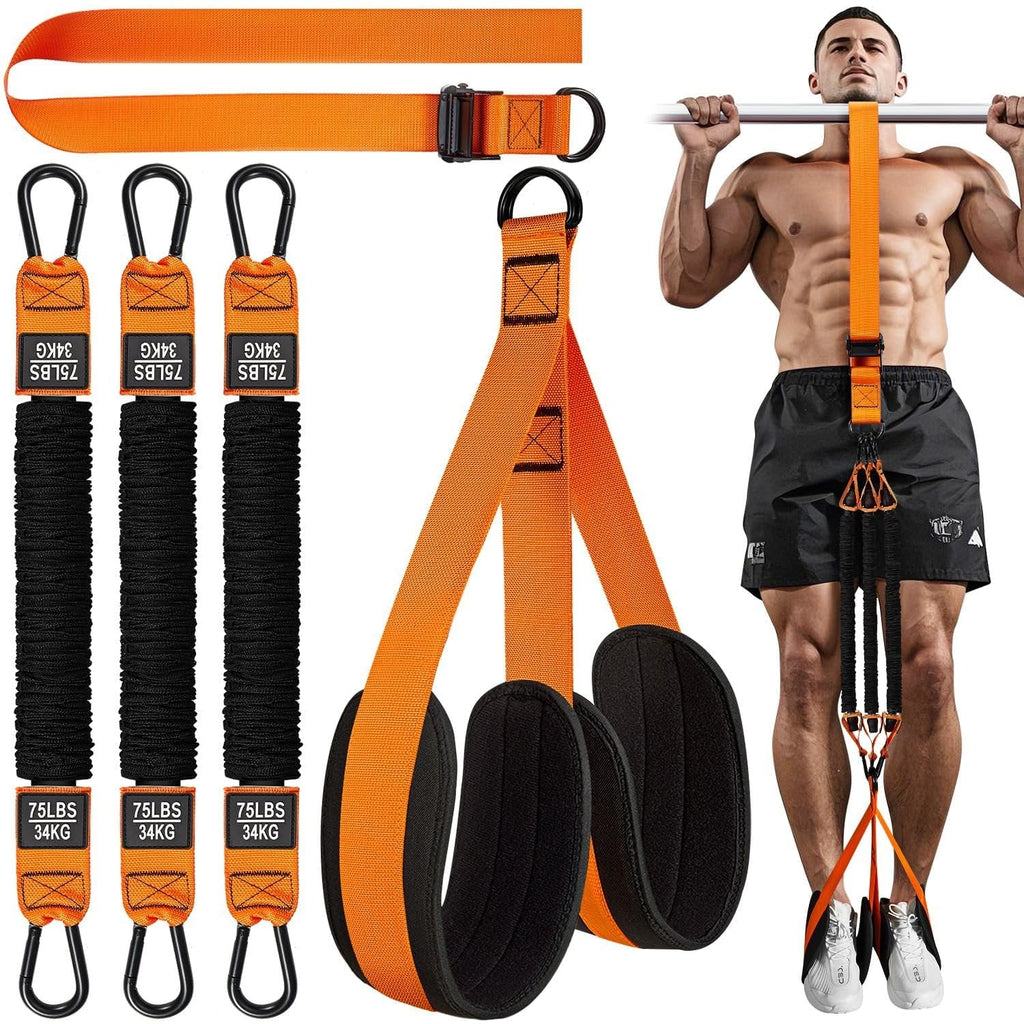 Pull-Up Assistance Band with Double Foot Support and Reinforced Steel Hooks