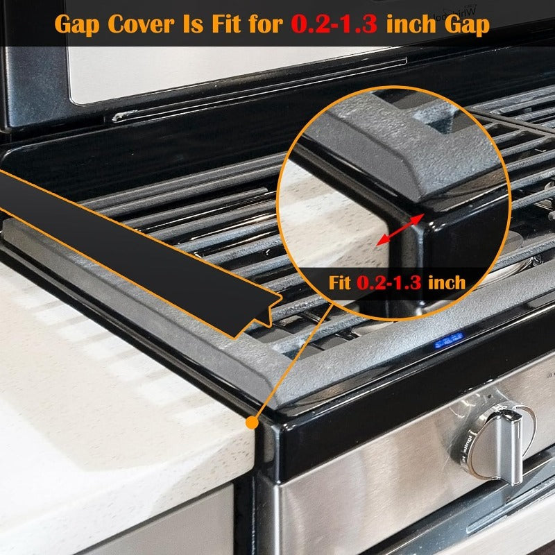 Silicone Stove Gap Covers, 21 in or 25 in, Trim-to-Fit