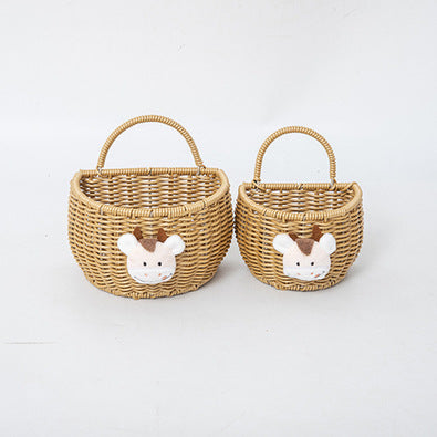 Basket made of Woven Material with Cute Animal Motif | Thrascher