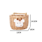 Basket made of Woven Material with Cute Animal Motif | Thrascher