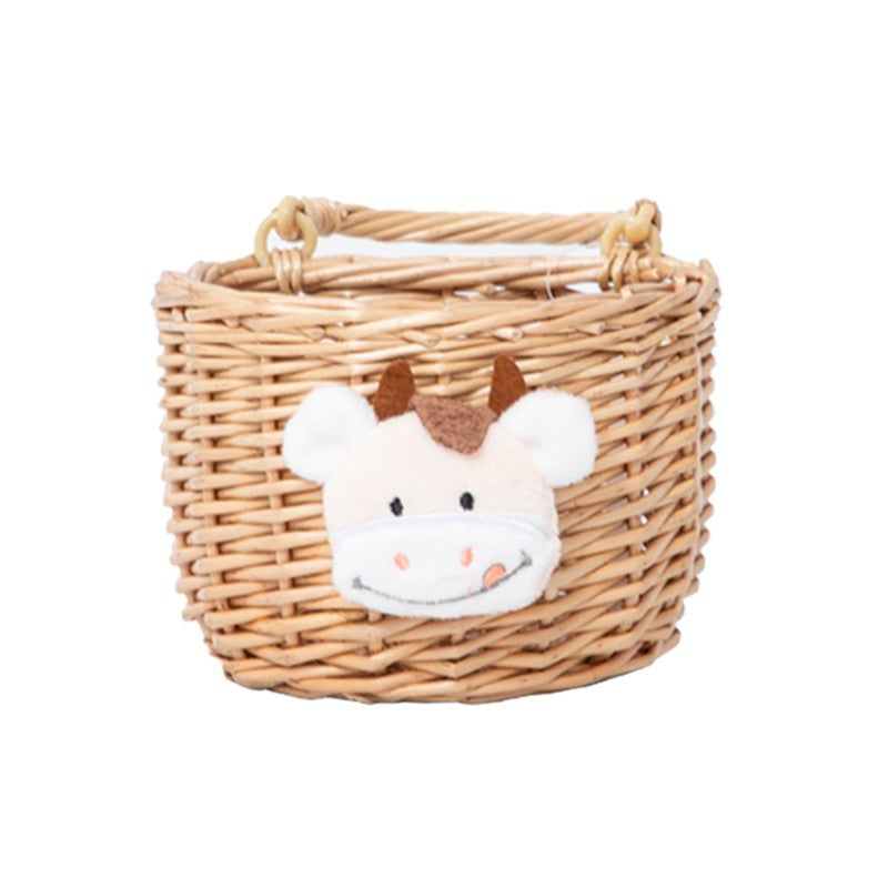 Basket made of Woven Material with Cute Animal Motif | Thrascher