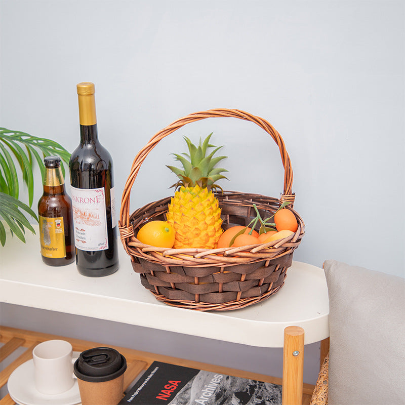 Basket Small Brown Distinctive Decorative Design | Thrascher