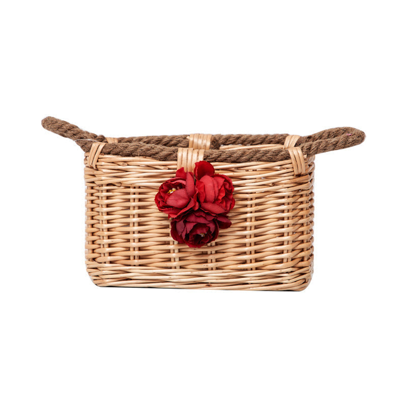 Basket with Decorative Flower Decoration | Thrascher