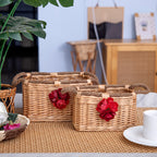 Basket with Decorative Flower Decoration | Thrascher