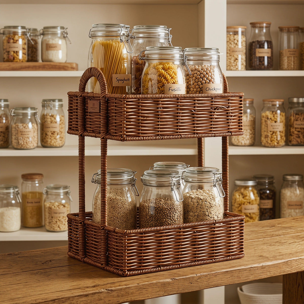 Bathroom Shelf Entirely made of Rattan | Thrascher