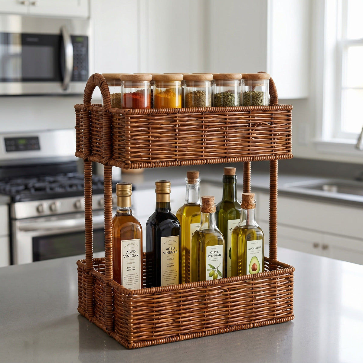 Bathroom Shelf Entirely made of Rattan | Thrascher