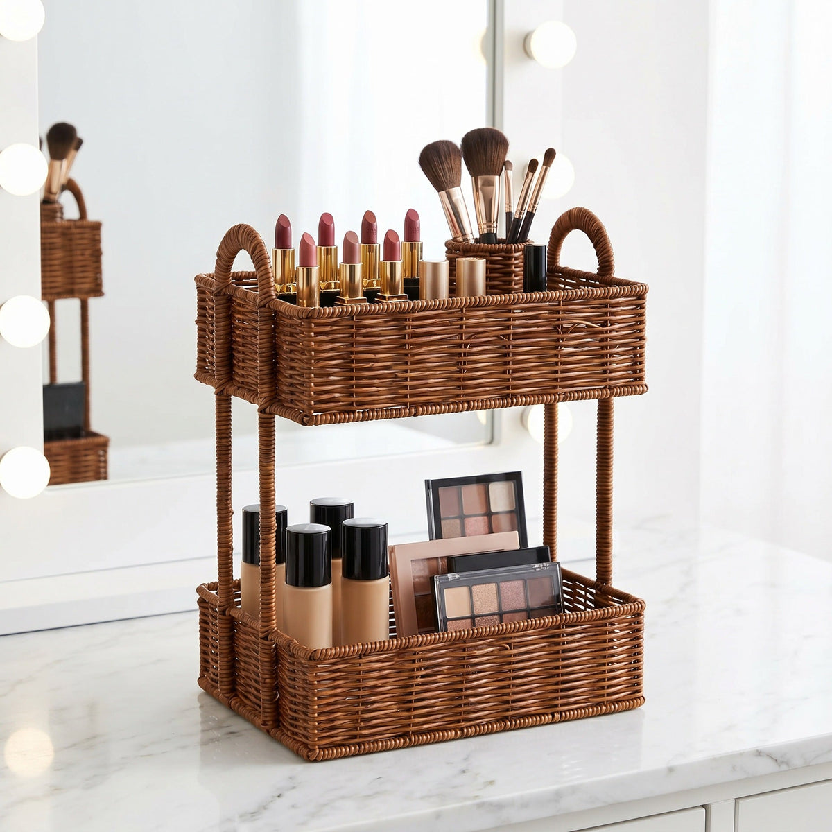 Bathroom Shelf Entirely made of Rattan | Thrascher