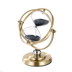 Brass and Glass Hourglass Timer, 24 cm × 22 cm, 30 or 60 Minutes