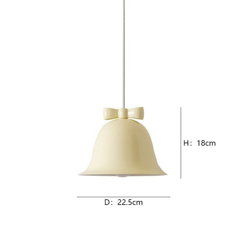 Bell-Shaped Ceramic Pendant Light with Decorative Bow Accent | Thrascher