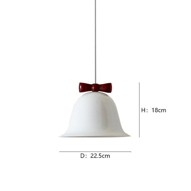 Bell-Shaped Ceramic Pendant Light with Decorative Bow Accent | Thrascher