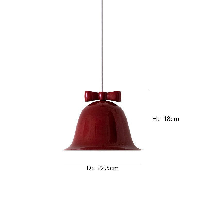 Bell-Shaped Ceramic Pendant Light with Decorative Bow Accent | Thrascher