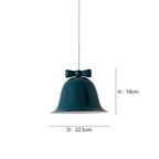 Bell-Shaped Ceramic Pendant Light with Decorative Bow Accent | Thrascher