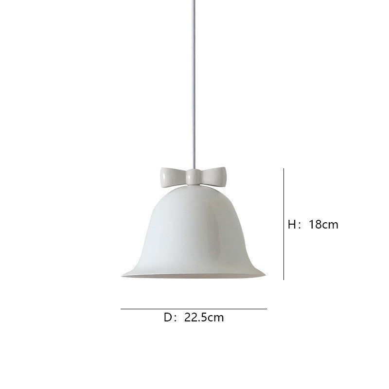 Bell-Shaped Ceramic Pendant Light with Decorative Bow Accent | Thrascher