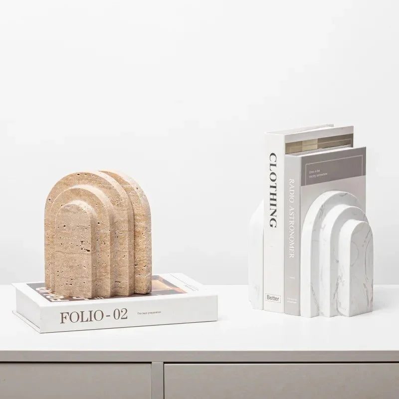 Bellyra Travertine Bookends