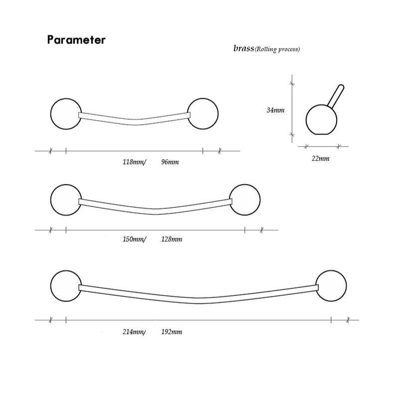 Berfella Brass Cabinet Handle