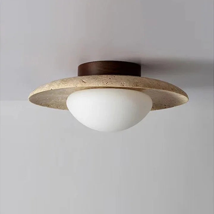 Berfella Travertine Ceiling Lamp