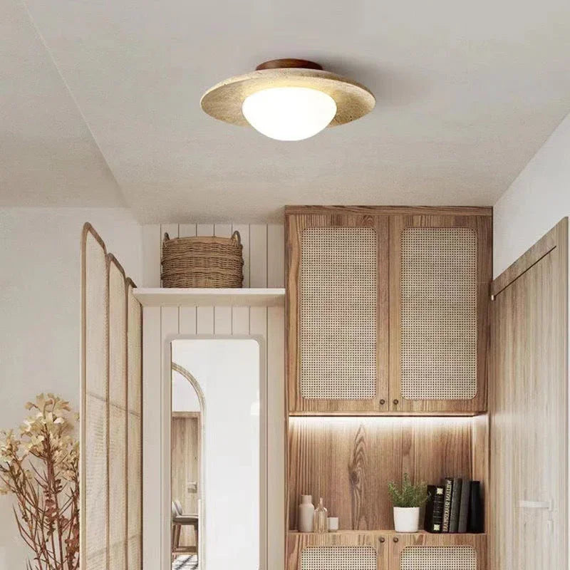 Berfella Travertine Ceiling Lamp