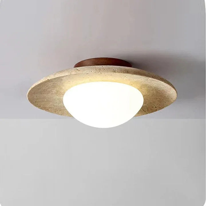 Berfella Travertine Ceiling Lamp