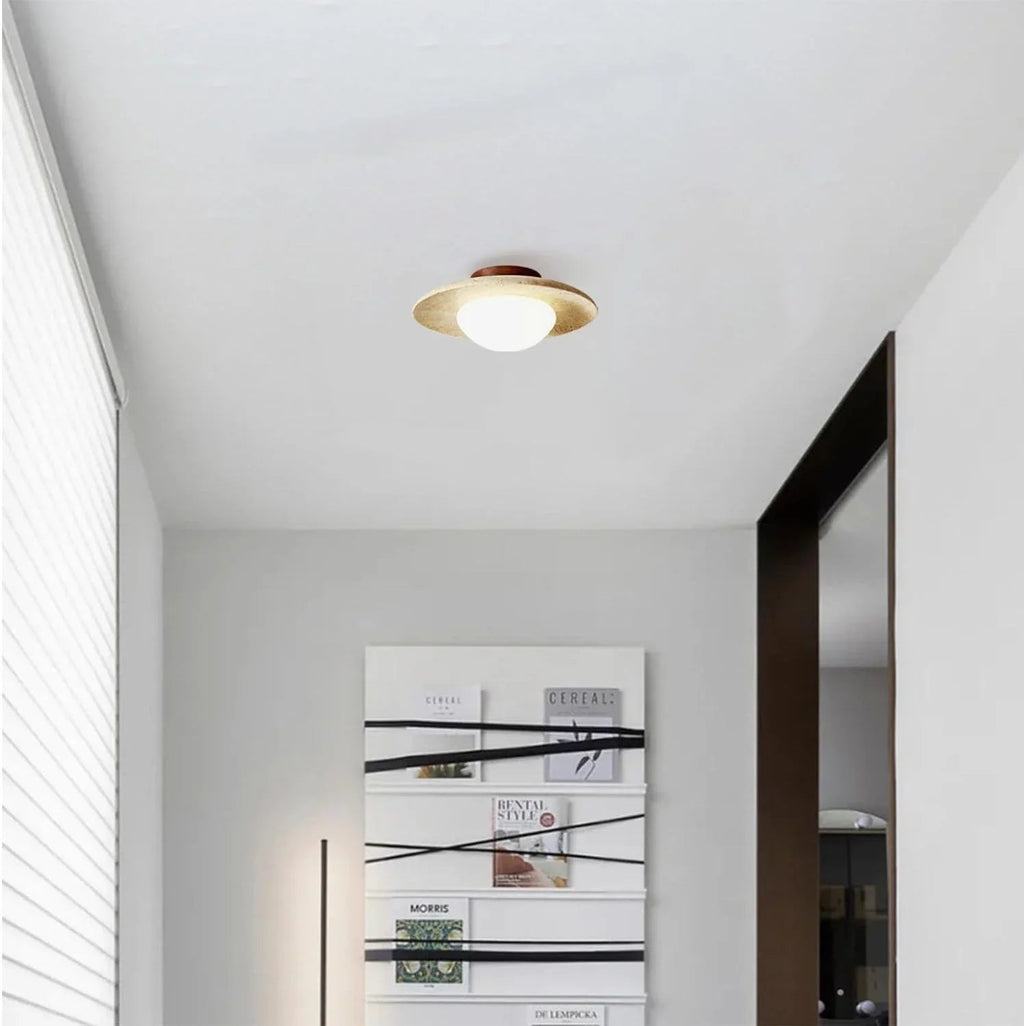 Berfella Travertine Ceiling Lamp