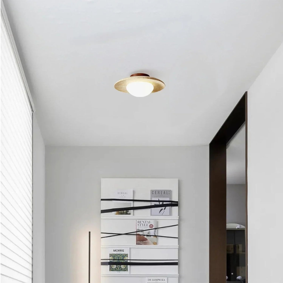 Berfella Travertine Ceiling Lamp