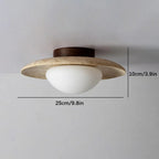 Berfella Travertine Ceiling Lamp