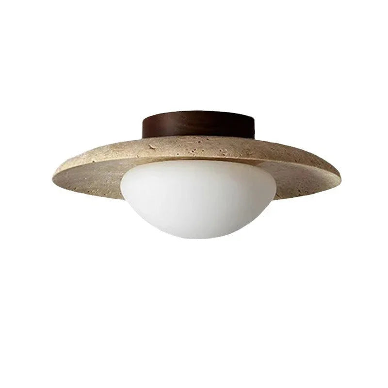 Berfella Travertine Ceiling Lamp
