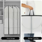 180 cm PEVA Garment Storage Cover with Zipper and Window, 60 × 180 cm, Set of 2
