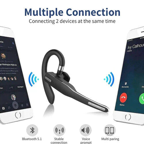 Black Trucker-Style Dual-Microphone Wireless Bluetooth 5.1 Headset, view 2