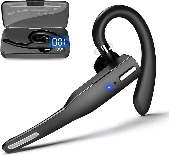 Black Trucker-Style Dual-Microphone Wireless Bluetooth 5.1 Headset