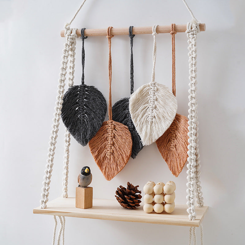 Bohemian Macrame Leaf Art Display Shelf | Thrascher