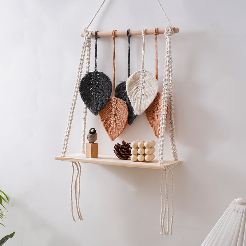 Bohemian Macrame Leaf Art Display Shelf | Thrascher