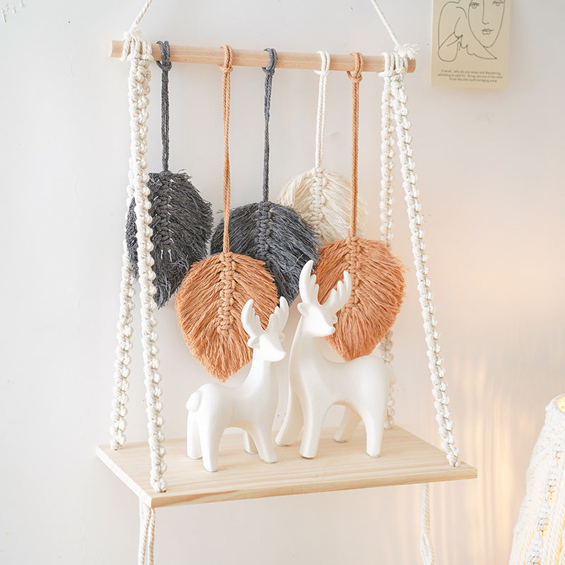 Bohemian Macrame Leaf Art Display Shelf | Thrascher