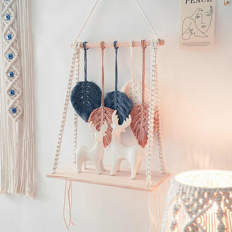 Bohemian Macrame Leaf Art Display Shelf | Thrascher