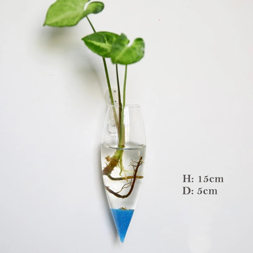 Borosilicate Glass Wall Vase for Flowers and Plants, Wall Mounted, view 9
