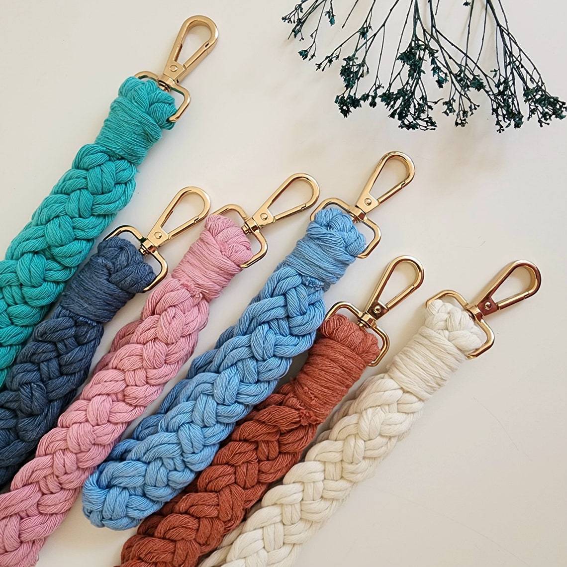 Braided Keychain Holder Cotton Textile Handwoven | Thrascher