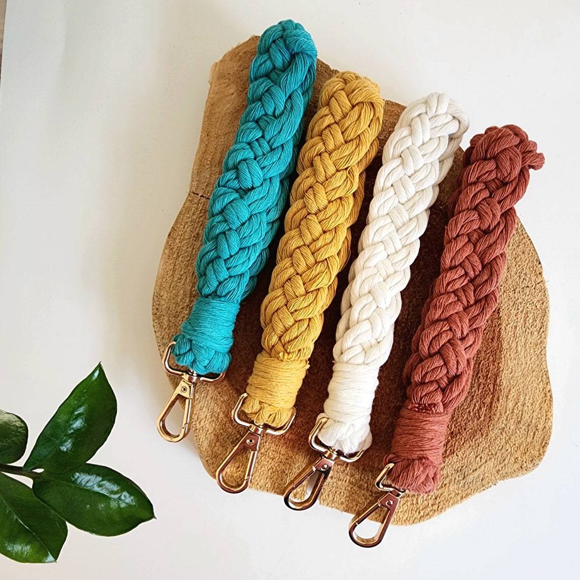 Braided Keychain Holder Cotton Textile Handwoven | Thrascher