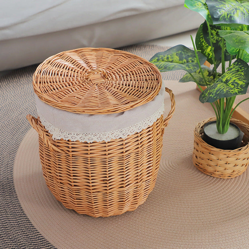 Braided Laundry Basket with Removable Fabric Lid | Thrascher
