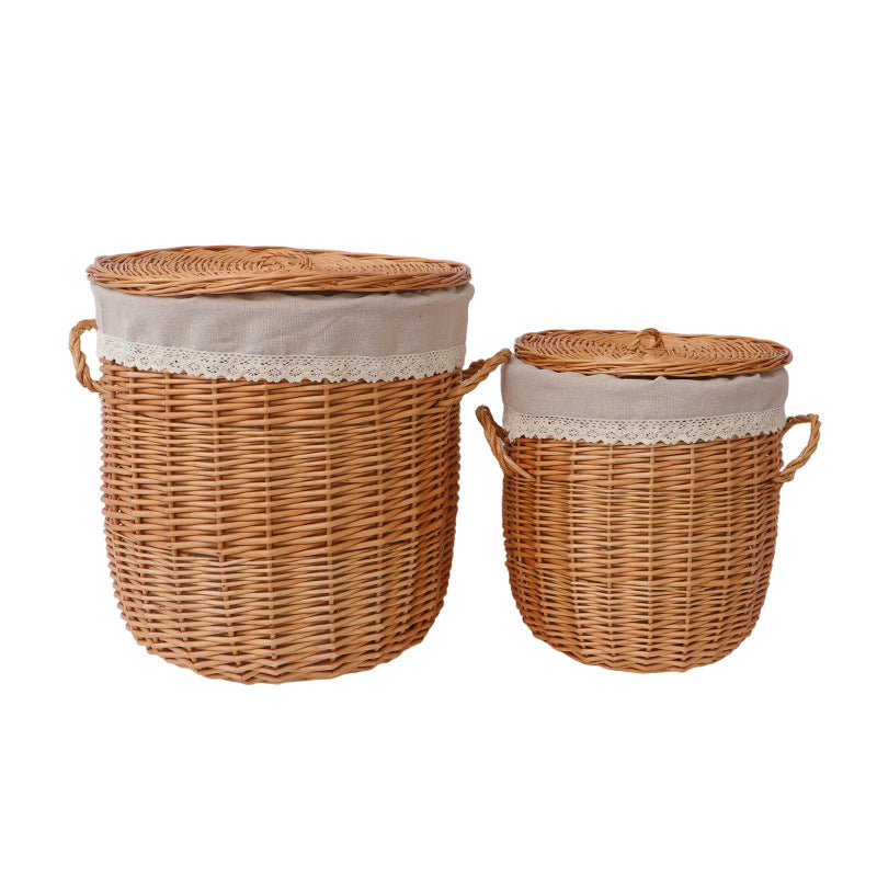 Braided Laundry Basket with Removable Fabric Lid | Thrascher