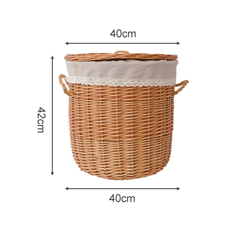 Braided Laundry Basket with Removable Fabric Lid | Thrascher